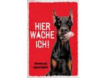 Vianmo Insegna In Legno 18X12 Cm Dobermann Hier Wache Eigene Gefahr