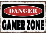 Vianmo Insegna In Legno 20X30 Cm Danger Gamer Zone