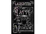 Vianmo Insegna In Legno 30X20 Cm Laughter And Latte Are The Best