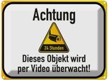 Vianmo Insegna Di Latta 30X40 Cm Achtung Objekt VideoüBerwacht