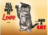 Vianmo Insegna In Legno 30X40 Cm All You Need Is Love And A Cat