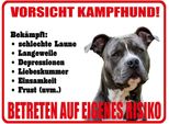 Vianmo Insegna In Legno 30X40 Cm Hund Vorsicht Kampfhund Risiko