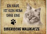 Vianmo Insegna In Legno 30X40 Cm Sibirische Waldkatze Katze