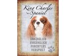 Vianmo Insegna In Legno 40X30 Cm King Charles Spaniel Hund