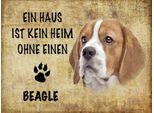 Vianmo Insegna In Legno 30X40 Cm Beagle Hund Ohne Kein Heim