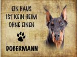 Vianmo Insegna In Legno 30X40 Cm Dobermann Hund Ohne Kein Heim