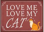 Vianmo Insegna In Legno 30X40 Cm Love Me Love My Cat Katze