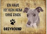 Vianmo Insegna In Legno 30X40 Cm Greyhound Hund Ohne Kein Heim