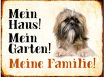 Vianmo Insegna In Legno 30X40 Cm Hund Pekinese Mein Haus Garten Familie