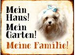 Vianmo Insegna In Legno 30X40 Cm Hund Malteser Mein Haus Garten Familie