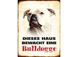 Vianmo Insegna In Legno 40X30 Cm Hund Dieses Haus Bewacht Eine Bulldogge