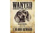 Vianmo Insegna In Legno 40X30 Cm Hund Wanted Dead Dackel Alias