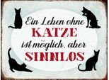 Vianmo Insegna In Legno 30X40 Cm Leben Ohne Katze Sinnlos