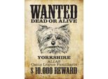 Vianmo Insegna In Legno 40X30 Cm Hund Wanted Dead Yorkshire