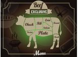 Vianmo Insegna In Legno 30X40 Cm Fleisch Schnitte Beef Exklusive Menü