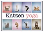 Vianmo Insegna In Legno 30X40 Cm Katze Katzen Yoga