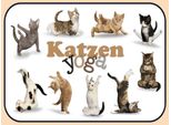 Vianmo Insegna In Legno 30X40 Cm Katze Katzen Yoga