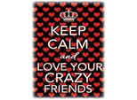 Vianmo Insegna In Legno 40X30 Cm Keep Calm And Love Crazy Friends