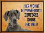 Vianmo Insegna In Legno 30X40 Cm Hund Hier Wohnt Deutsche Dogge
