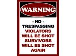 Vianmo Insegna In Legno 40X30 Cm Warning No Trespadding