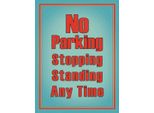 Vianmo Insegna In Legno 40X30 Cm No Parking Stopping Standing