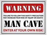 Vianmo Insegna In Legno 30X40 Cm Warning Man Cave Enter At Your