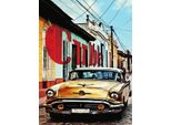 Vianmo Insegna In Legno 40X30 Cm Cuba Altes Gelbes Auto Oldtimer
