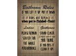 Vianmo Insegna In Legno 40X30 Cm Bathroom Rules Ladies Gentlemen
