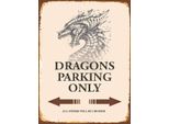 Vianmo Insegna In Legno 40X30 Cm Dragons Parking Only