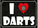 Vianmo Insegna In Legno 30X40 Cm I Love Darts