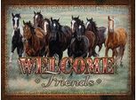 Vianmo Insegna In Legno 30X40 Cm Pferde Welcome Friends