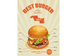 Vianmo Insegna In Legno 40X30 Cm Essen Best Burger American Style