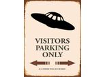 Vianmo Insegna In Legno 40X30 Cm Visitors Parking Only All Others