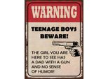 Vianmo Insegna In Legno 40X30 Cm Warning Teenage Boys