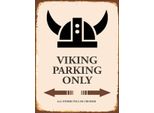 Vianmo Insegna In Legno 40X30 Cm Viking Parking Only All Others