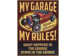 Vianmo Insegna In Legno 40X30 Cm My Garage Open 24 Hrs My Rules