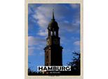 Vianmo Insegna In Legno 40X30 Cm Hamburg St. Michaelis Michael
