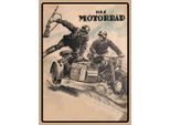 Vianmo Insegna In Legno 40X30 Cm Retro Das Motorrad Soldaten