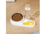 Set Di Ciotole Per Gatti Cani Ciotola Per Gatti Barra Di Alimentazione Ciotola Di Alimentazione Stand Ciotola, Colore: Bianco