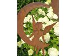 Tappo Da Giardino In Acciaio Inox Angelo Nella Luna, 30 Cm
