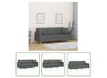 The Living Store Divano A 3 Posti Con Cuscini Decorativi In Tessuto Grigio Scuro 180 Cm