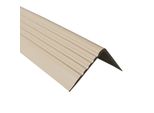 Binario Per Scale Quest In Pvc 50X42 Mm, 1,5 M, Bordo Antiscivolo Per Scale, Profilo Per Scale, Protezione Per Scale, Rgp, Beige