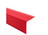 Binario Per Scale Quest In Pvc 50X42 Mm, 1,5 M, Bordo Antiscivolo Per Scale, Profilo Per Scale, Protezione Per Scale, Rgp, Rosso