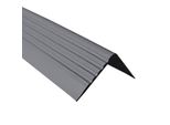 Binario Per Scale Quest In Pvc 50X42 Mm, 1,5 M, Bordo Antiscivolo Per Scale, Profilo Per Scale, Protezione Per Scale, Rgp, Grigio Scuro