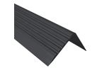 Binario Per Scale Quest In Pvc 50X42 Mm, 1,5 M, Bordo Antiscivolo Per Scale, Profilo Per Scale, Protezione Per Scale, Rgp, Nero