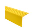 Binario Per Scale Quest In Pvc 50X42 Mm, 1,5 M, Bordo Antiscivolo Per Scale, Profilo Per Scale, Protezione Per Scale, Rgp, Giallo
