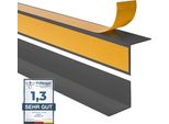 Quest Profilo Angolare Decorativo Rigido In Pvc 20X20 Mm, 1,5 M Incollato All'esterno, Protezione Dei Bordi, Grigio Scuro
