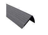 Quest Binario Per Scale 48X42 Mm, 1,5 M Pmw Pvc, Bordo Antiscivolo Per Scale, Profilo Per Scale, Protezione Per Scale, Grigio Scuro
