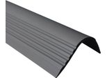 Quest Binario Per Scale 52X40 Mm, 1,5 M Rgpt Pvc, Bordo Antiscivolo Per Scale, Profilo Per Scale, Protezione Per Scale, Grigio Scuro