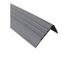 Quest Binario Per Scale 30X27 Mm, 1,5 M Rm Pvc, Bordo Antiscivolo Per Scale, Profilo Per Scale, Protezione Per Scale, Grigio Scuro